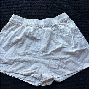 Rhythm High Waist White Linen Shorts